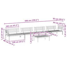 Vidaxl Vrtna garnitura iz palet 5-delna trden akacijev les