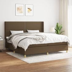 Vidaxl Box spring postelja z vzmetnico temno rjav 200x200 cm blago