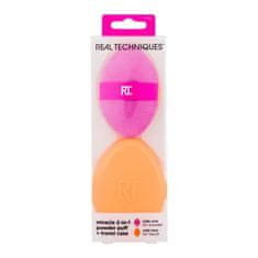 Real Techniques Miracle 2-In-1 Powder Puff Set aplikator za ličenje 1 kos + potovana torbica