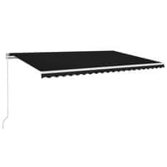 Vidaxl Ročno zložljiva tenda z LED lučmi 500x300 cm antracitna