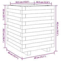 Vidaxl Vrtno cvetlično korito 40x40x49,5 cm trdna borovina