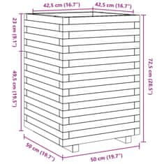 Vidaxl Vrtno cvetlično korito 50x50x72,5 cm trdna borovina