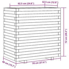 Vidaxl Vrtno cvetlično korito voščeno rjavo 70x40x72 cm trdna borovina