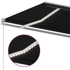 Vidaxl Ročno zložljiva tenda z LED lučmi 600x350 cm antracitna