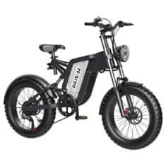 GUNAI 20X4,0" električno gorsko kolo za odrasle MX25 Fat Bike, polno vzmeteno, 1000 W, 48 V, 25 AH, 7 prestav, najvišja hitrost 45 km/h, doseg 50 km - črna