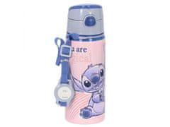 Disney Stitch Aluminijasta steklenica za vodo, steklenica z ustnikom, na traku 600 ml 