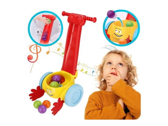 Bam Bam Bam Bam Glasbeni zbiralec žogic, igrača za dojenčke 12m+
