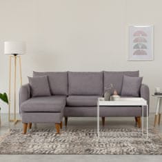 Atelier Del Sofa Kotna sedežna garnitura, levi kot Sofia - siva