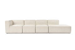 Atelier Del Sofa Kotna sedežna garnitura, več M (M8-M1-M1-M3) - kremasta