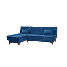 Atelier Del Sofa Kotna raztegljiva sedežna garnitura, Kelebek Köşe leva - temno modra