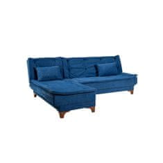 Atelier Del Sofa Kotna raztegljiva sedežna garnitura, Kelebek Köşe leva - temno modra