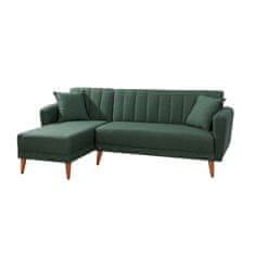 Atelier Del Sofa Kotna raztegljiva sedežna garnitura, levi kot Aqua - temno zelena