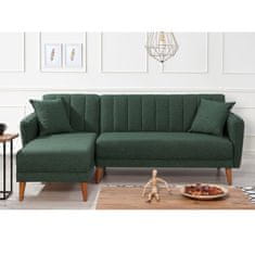 Atelier Del Sofa Kotna raztegljiva sedežna garnitura, levi kot Aqua - temno zelena