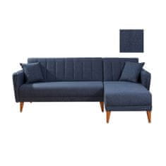 Atelier Del Sofa Kotna raztegljiva sedežna garnitura, desni kot Aqua - temno modra