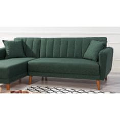 Atelier Del Sofa Kotna raztegljiva sedežna garnitura, levi kot Aqua - temno zelena