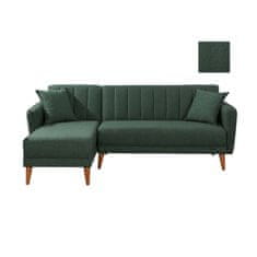 Atelier Del Sofa Kotna raztegljiva sedežna garnitura, levi kot Aqua - temno zelena