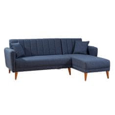 Atelier Del Sofa Kotna raztegljiva sedežna garnitura, desni kot Aqua - temno modra