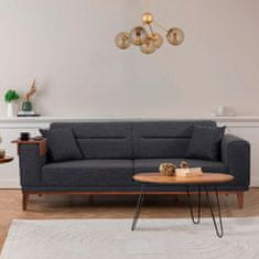 Atelier Del Sofa Raztegljiv kavč s 3 sedeži, Liones - antracit