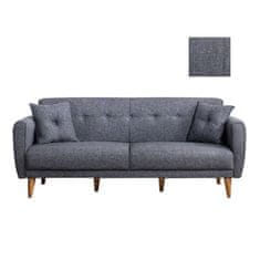 Atelier Del Sofa Raztegljiv kavč s tremi sedeži, Aria - temno siva