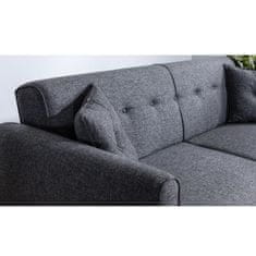 Atelier Del Sofa Raztegljiv kavč s tremi sedeži, Aria - temno siva