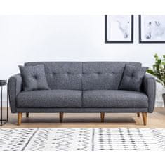 Atelier Del Sofa Raztegljiv kavč s tremi sedeži, Aria - temno siva