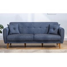 Atelier Del Sofa Raztegljiv kavč s tremi sedeži, Aria - temno modra