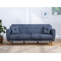 Atelier Del Sofa Raztegljiv kavč s tremi sedeži, Aria - temno modra