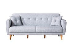 Atelier Del Sofa Raztegljiv kavč s tremi sedeži, Aria - siva