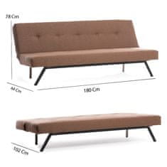 Atelier Del Sofa Raztegljiv kavč s 3 sedeži, Zola - rjava