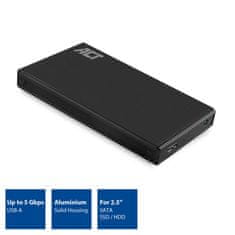 ACT AC1200 2,5" SATA USB 3.2 Gen1 aluminjasto prenosno ohišje za trdi disk/SSD