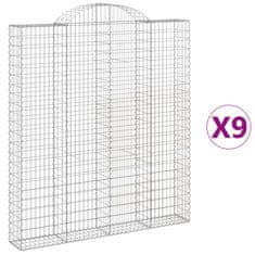 Vidaxl Obokane gabion košare 9 kos 200x30x220/240 cm pocinkano železo