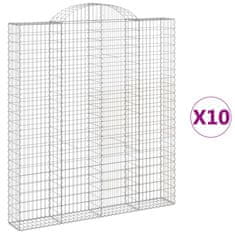 Vidaxl Obokane gabion košare 10 kos 200x30x220/240 cm pocinkano železo