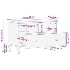 Vidaxl TV omarica 70x33x46 cm trden mangov les