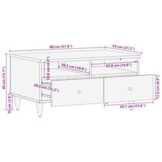 Vidaxl Klubska mizica 80x54x40 cm trden mangov les