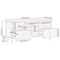 Vidaxl TV omarica 100x33x46 cm trden mangov les