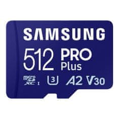 Samsung Pomnilniška kartica Samsung Pro PLUS microSDXC 512GB 180/130 MB/s UHS-I U3 (MB-MD512SA/EU)