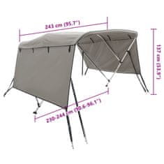 Vidaxl Bimini tenda s 4 loki in stranicami 243x(230-244)x137 cm