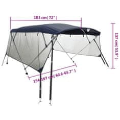 Vidaxl Bimini tenda s 3 loki in stranicami 183x(154-167)x137 cm