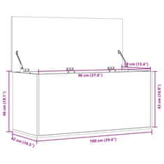 Vidaxl Škatla za shranjevanje rjav hrast 100x42x46 cm inženirski les