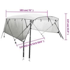 Vidaxl Bimini tenda s 3 loki in stranicami 183x(137-152)x137 cm