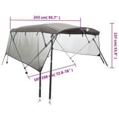 Vidaxl Bimini tenda s 4 loki in stranicami 243x(185-198)x137 cm