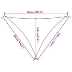 Vidaxl Senčno jadro peščeno 7x5x5 m 100 % poliester oxford