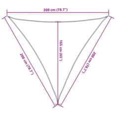 Vidaxl Senčno jadro svetlo sivo 2x2x2 m 100 % poliester oxford