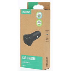 Hama Eco hitri avtomobilski polnilec USB, USB-C PD/QC 25 W, črn