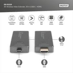 Digitus DS-55324 Brezžični video podaljšek 4K, 30 m (USB-C - HDMI)