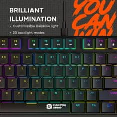 Canyon Gaming Keyboard Cometstrike TLK GK-50, mehanska, žična, multimedijska, osvetljena, 87 tipk, CS postavitev