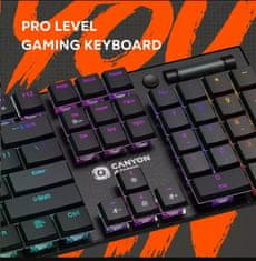 Canyon Gaming Keyboard Cometstrike TLK GK-55, mehanska, žična, multimedijska, osvetljena, 105 tipk, CS razporeditev