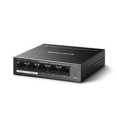 Mercusys MS105GP - 5-portno gigabitno namizno stikalo s 4 priključki PoE+, 5× 10/100/1000 Mbps RJ45