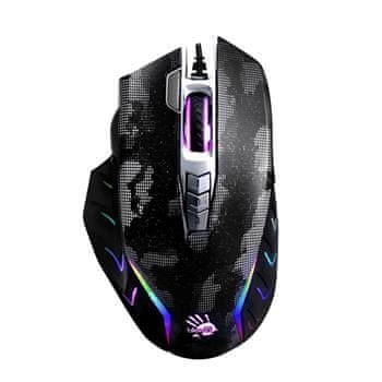 A4Tech BLOODY J95S Aktivirana, RGB osvetljena gaming miška, 8000 DPI, USB, črna satelitska