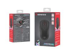 Genesis Gaming brezžična miška ZIRCON XIII/Gaming/Optical/26,000 DPI/USB+BT/črna